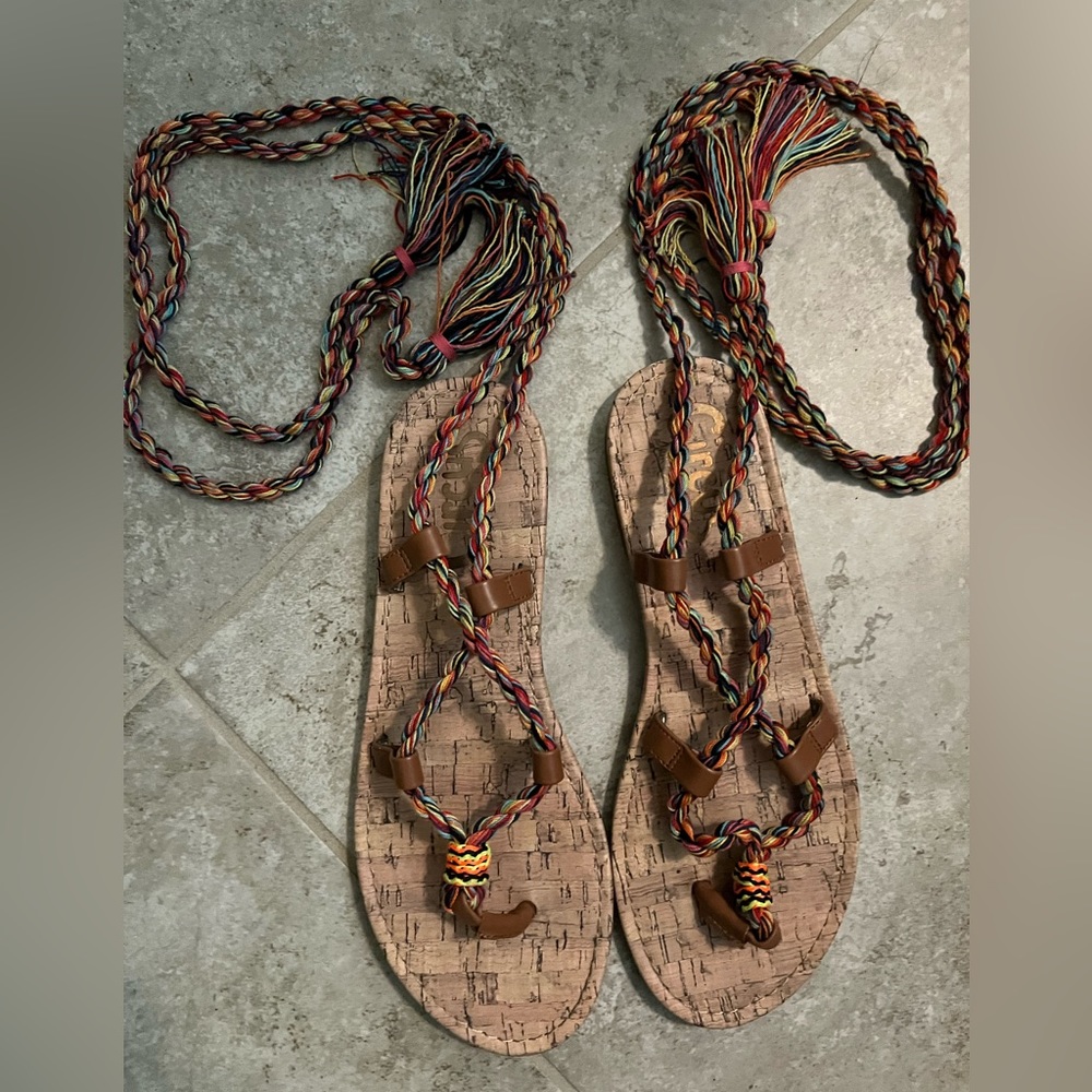 Colorful Lace up Sandals